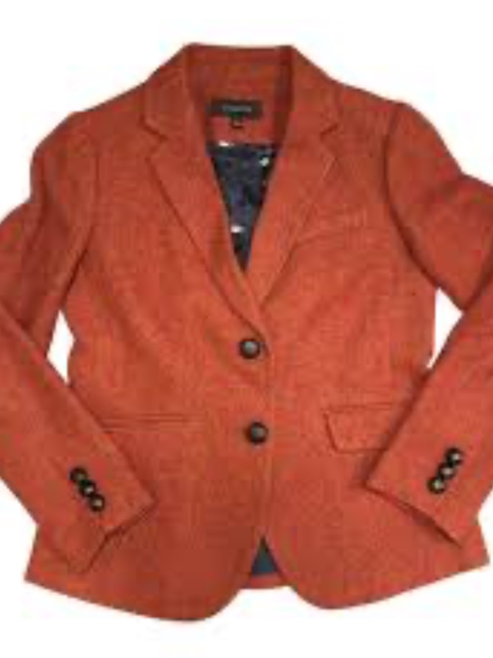 Talbots Brown Orange Tailored Blazer Wool Blend 6